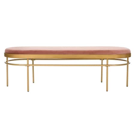 Safavieh Sylva Oval Bench, Dusty Rose & Gold BCH6202A
